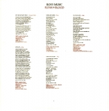 Roxy Music - Flesh And Blood, inner sleeve front